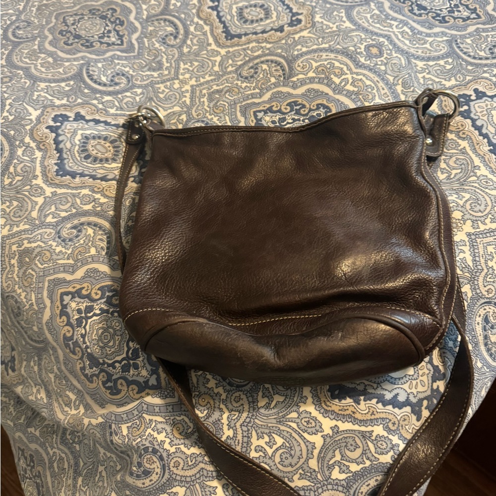Roots brown leather hobo bag